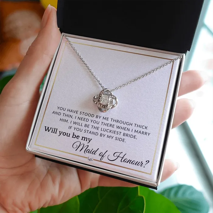Necklaces ShineOn Fulfillment Maid of Honour Proposal Wedding Party Necklace Gift From Bride I Need You There When I Marry Him Elegant White and Gold Wedding Theme
