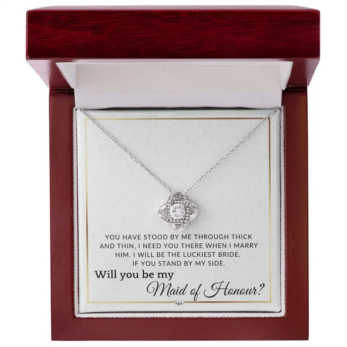 Necklaces ShineOn Fulfillment Maid of Honour Proposal Wedding Party Necklace Gift From Bride I Need You There When I Marry Him Elegant White and Gold Wedding Theme