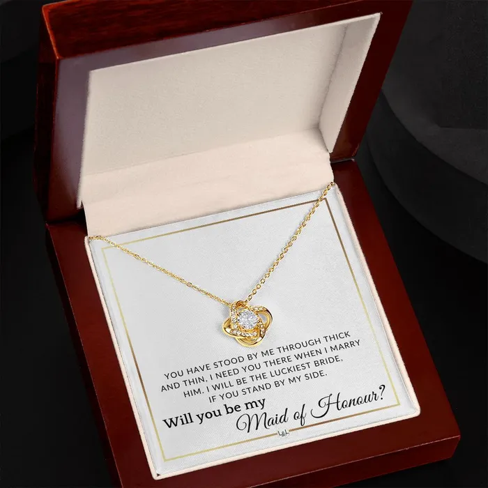 Necklaces ShineOn Fulfillment Maid of Honour Proposal Wedding Party Necklace Gift From Bride I Need You There When I Marry Him Elegant White and Gold Wedding Theme