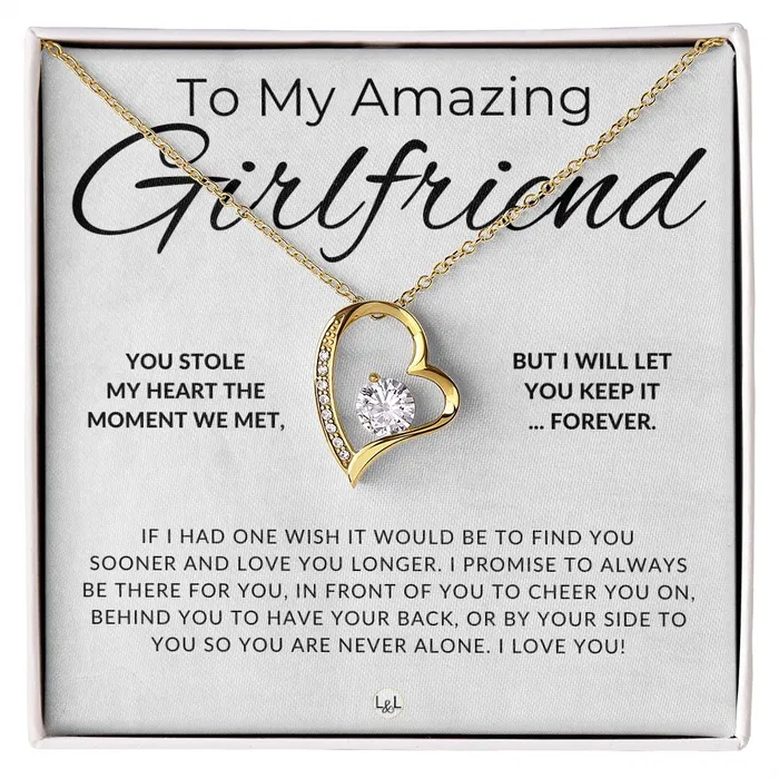 Necklaces ShineOn Fulfillment My Girlfriend You Stole My Heart Thinking of You Sentimental and Romantic Gift for Her Christmas Valentines Birthday or Anniversary Gifts Necklaces ShineOn Fulfillment My Girlfriend You Stole My Heart Thinking of You Sentimental and Romantic Gift for Her Christmas Valentines Birthday or Anniversary Gifts