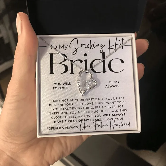 Necklaces ShineOn Fulfillment My Smoking Hot Bride Piece of My Heart Gift For My Future Wife My Fiance Bride Gift from Groom on Wedding Day Romantic Christmas Gifts For Her Valentines Day Birthday Present