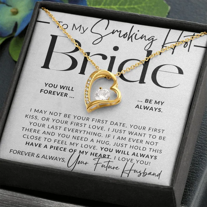 Necklaces ShineOn Fulfillment My Smoking Hot Bride Piece of My Heart Gift For My Future Wife My Fiance Bride Gift from Groom on Wedding Day Romantic Christmas Gifts For Her Valentines Day Birthday Present