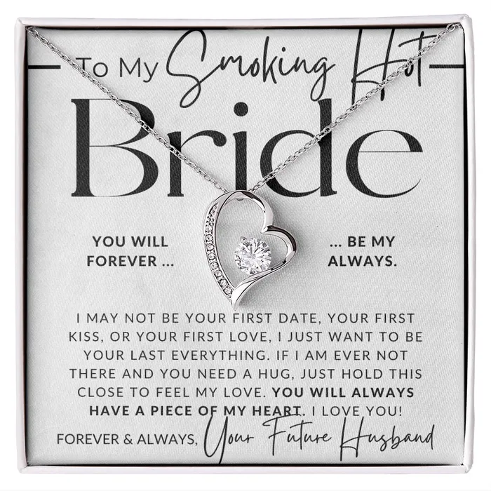 Necklaces ShineOn Fulfillment My Smoking Hot Bride Piece of My Heart Gift For My Future Wife My Fiance Bride Gift from Groom on Wedding Day Romantic Christmas Gifts For Her Valentines Day Birthday Present