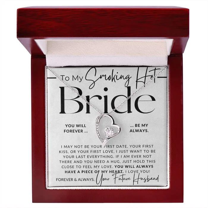 Necklaces ShineOn Fulfillment My Smoking Hot Bride Piece of My Heart Gift For My Future Wife My Fiance Bride Gift from Groom on Wedding Day Romantic Christmas Gifts For Her Valentines Day Birthday Present