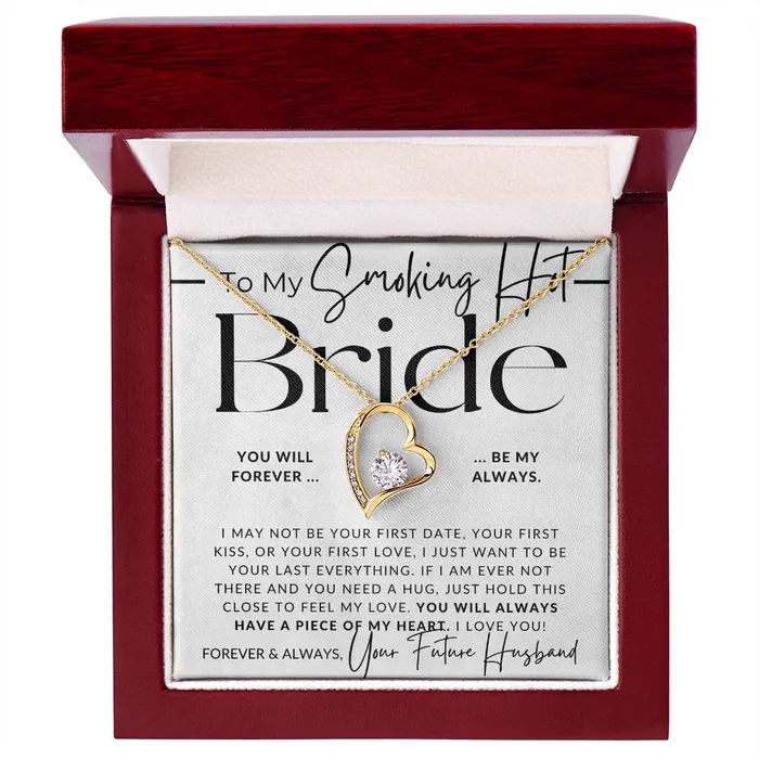 Necklaces ShineOn Fulfillment My Smoking Hot Bride Piece of My Heart Gift For My Future Wife My Fiance Bride Gift from Groom on Wedding Day Romantic Christmas Gifts For Her Valentines Day Birthday Present
