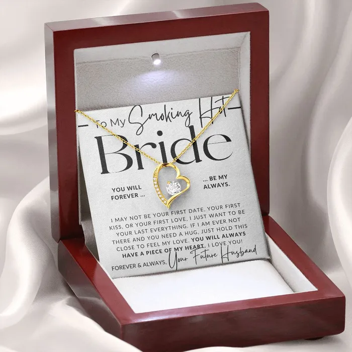 Necklaces ShineOn Fulfillment My Smoking Hot Bride Piece of My Heart Gift For My Future Wife My Fiance Bride Gift from Groom on Wedding Day Romantic Christmas Gifts For Her Valentines Day Birthday Present
