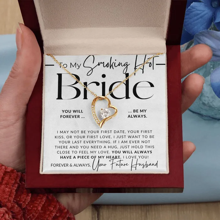 Necklaces ShineOn Fulfillment My Smoking Hot Bride Piece of My Heart Gift For My Future Wife My Fiance Bride Gift from Groom on Wedding Day Romantic Christmas Gifts For Her Valentines Day Birthday Present