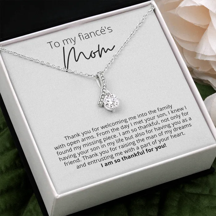 Necklaces ShineOn Fulfillment Thank You for Your Support To My Fiancs Mom Alluring Beauty Pendant Necklace For Your Future Mother In Law Gift for Grooms Mom