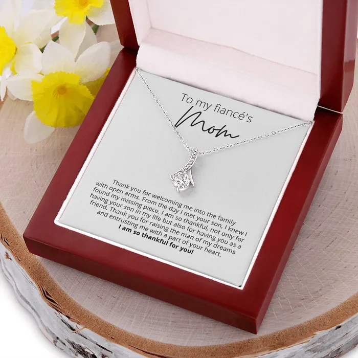 Necklaces ShineOn Fulfillment Thank You for Your Support To My Fiancs Mom Alluring Beauty Pendant Necklace For Your Future Mother In Law Gift for Grooms Mom