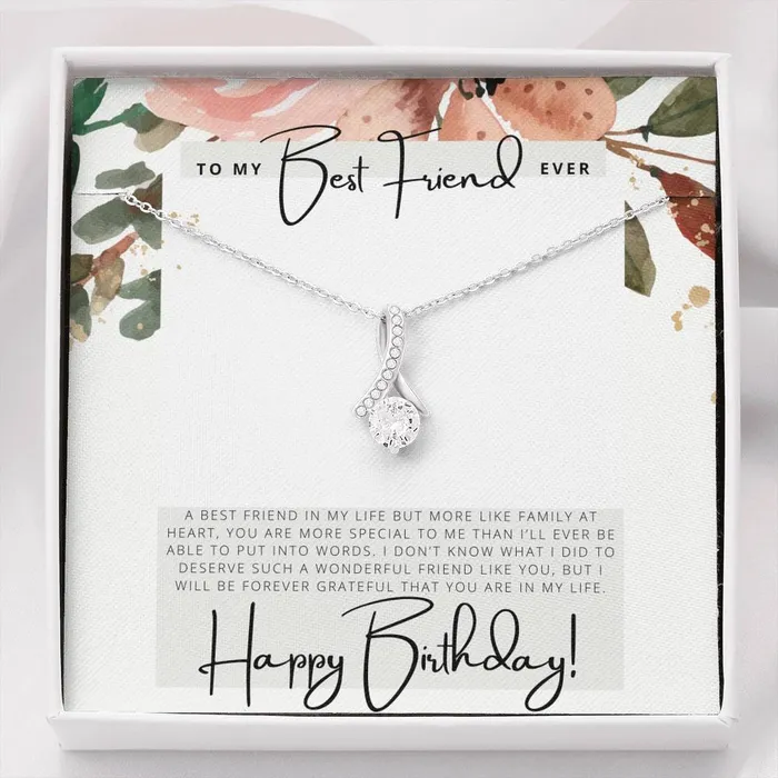 Necklaces ShineOn Fulfillment To my Best Friend Ever Happy Birthday Birthday Gift Pendant Necklace