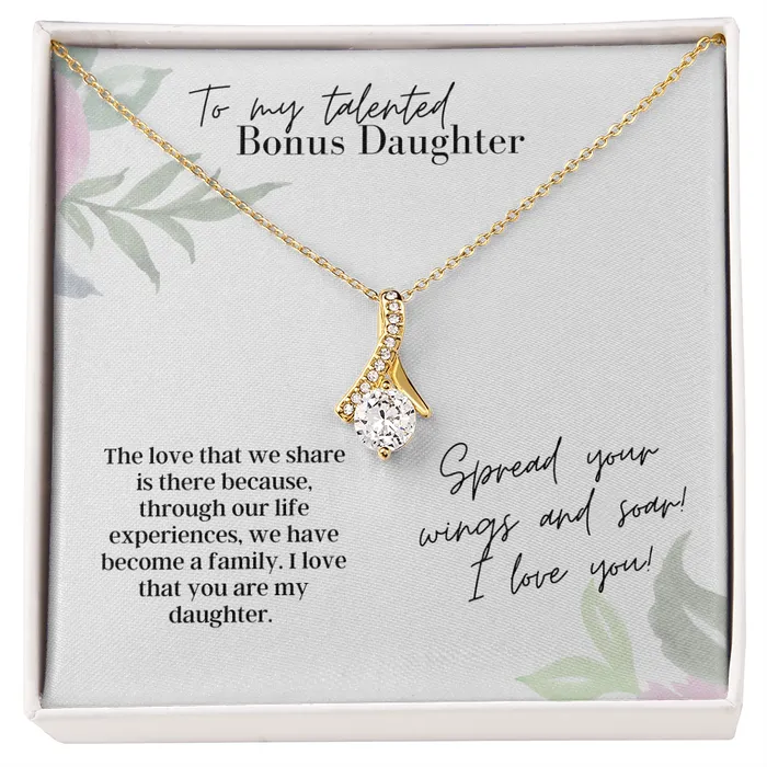 Necklaces ShineOn Fulfillment To My Talented Bonus Daughter Spread Your Wings Alluring Beauty Necklace