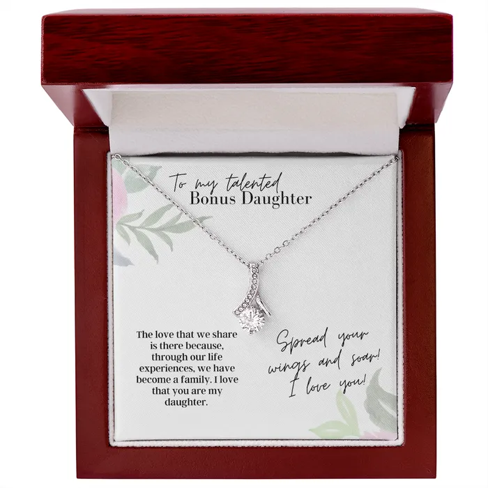 Necklaces ShineOn Fulfillment To My Talented Bonus Daughter Spread Your Wings Alluring Beauty Necklace