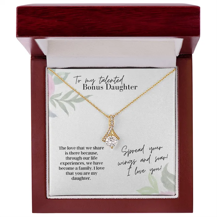 Necklaces ShineOn Fulfillment To My Talented Bonus Daughter Spread Your Wings Alluring Beauty Necklace