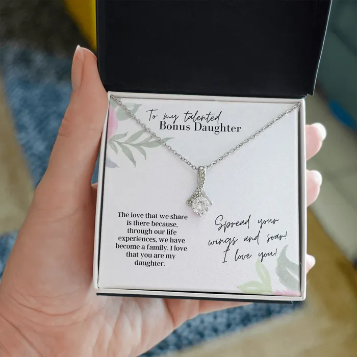 Necklaces ShineOn Fulfillment To My Talented Bonus Daughter Spread Your Wings Alluring Beauty Necklace