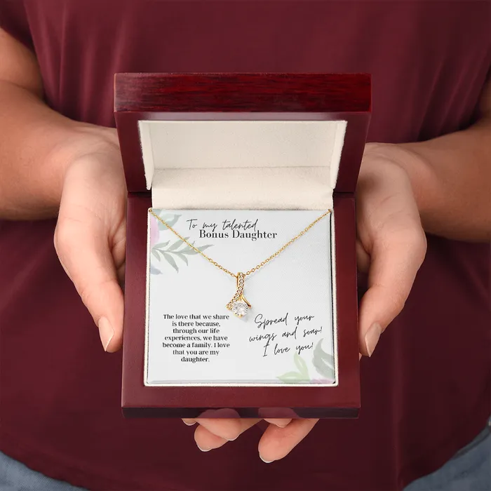 Necklaces ShineOn Fulfillment To My Talented Bonus Daughter Spread Your Wings Alluring Beauty Necklace