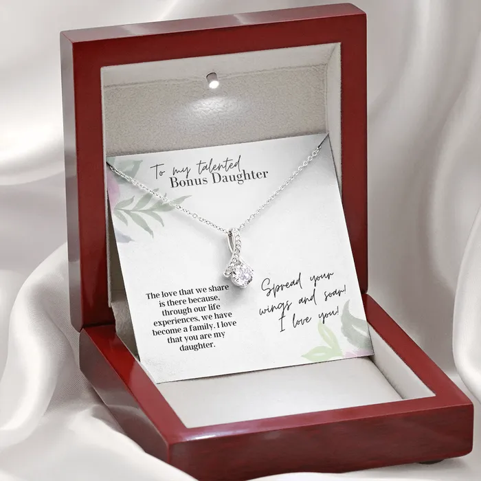 Necklaces ShineOn Fulfillment To My Talented Bonus Daughter Spread Your Wings Alluring Beauty Necklace