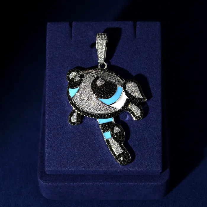 Necklaces The Icetruck Iced Out Cartoon Bubbles Pendant 925 SIlver