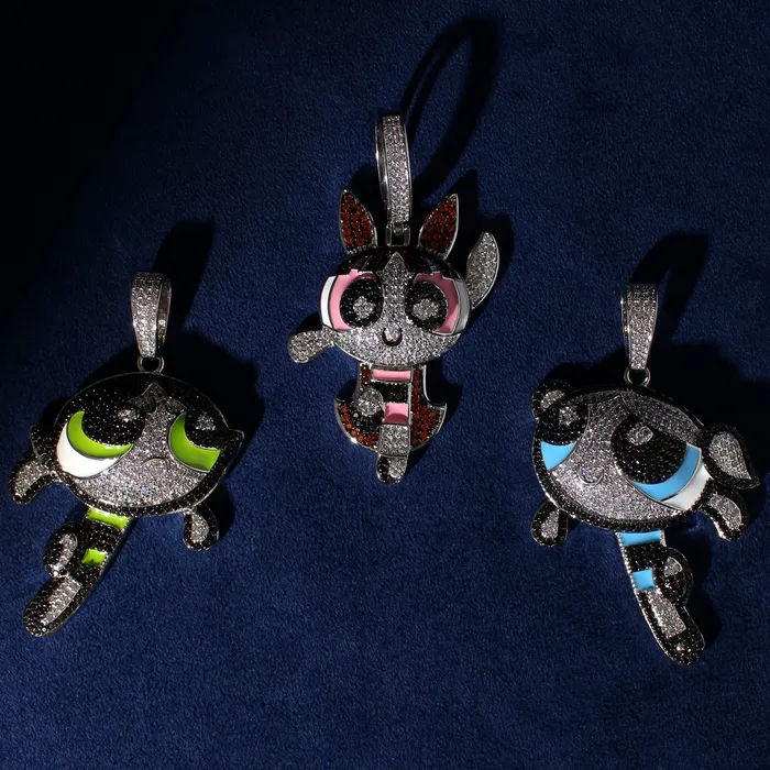 Necklaces The Icetruck Iced Out Cartoon Bubbles Pendant 925 SIlver