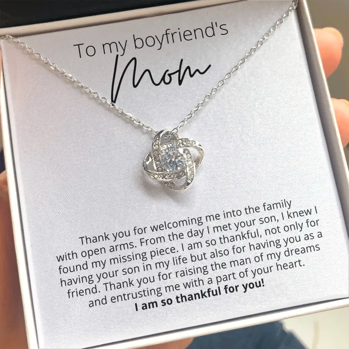 Necklaces To My Boyfriends Mom Thank You for Your Support Knot Pendant Necklace For Your Boyfriends Mom ShineOn Fulfillment Necklaces To My Boyfriends Mom Thank You for Your Support Knot Pendant Necklace For Your Boyfriends Mom ShineOn Fulfillment