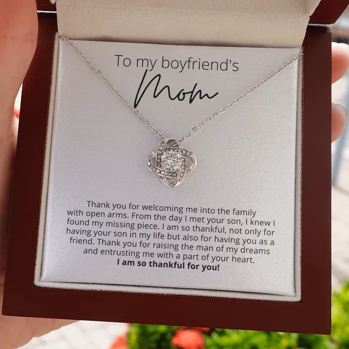 Necklaces To My Boyfriends Mom Thank You for Your Support Knot Pendant Necklace For Your Boyfriends Mom ShineOn Fulfillment