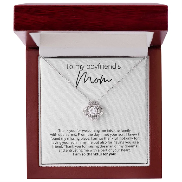 Necklaces To My Boyfriends Mom Thank You for Your Support Knot Pendant Necklace For Your Boyfriends Mom ShineOn Fulfillment
