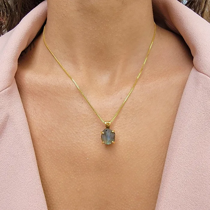 Necklaces Uniquelan Jewelry Authentic Raw Labradorite Necklace