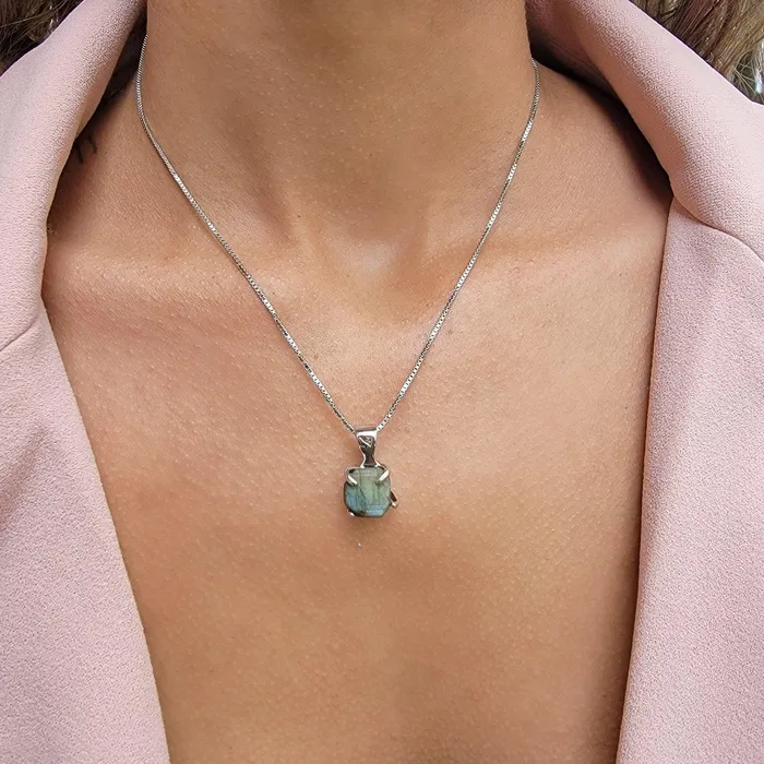 Necklaces Uniquelan Jewelry Authentic Raw Labradorite Necklace Necklaces Uniquelan Jewelry Authentic Raw Labradorite Necklace