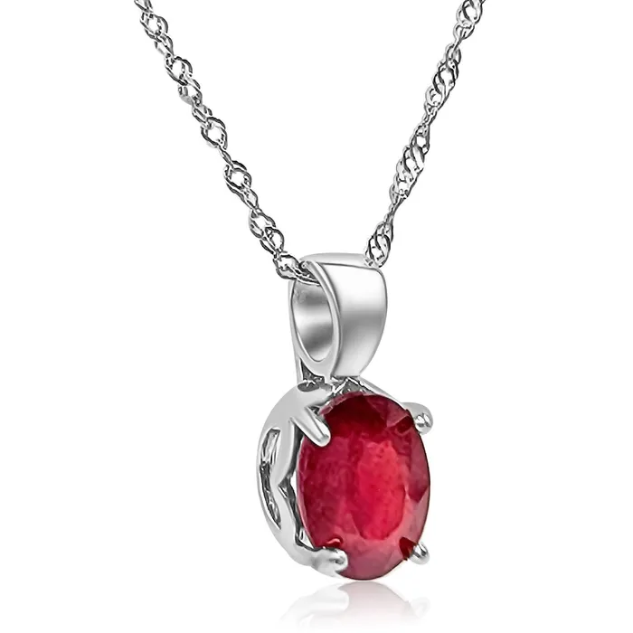 Necklaces Uniquelan Jewelry Natural Ruby Heart Necklace
