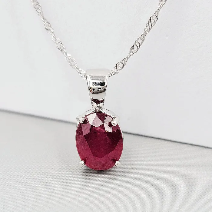 Necklaces Uniquelan Jewelry Natural Ruby Heart Necklace Necklaces Uniquelan Jewelry Natural Ruby Heart Necklace