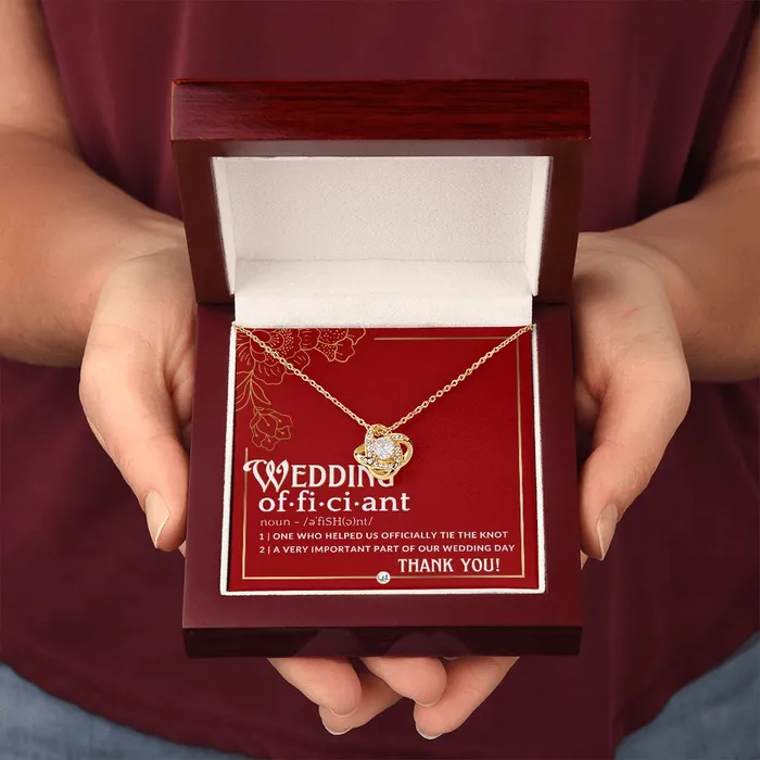 Officiant Gift Thank You Gift For Female Wedding Officiant Pastor Thank You For Marrying Us Necklace Red and Gold Wedding Theme ShineOn Fulfillment Necklaces