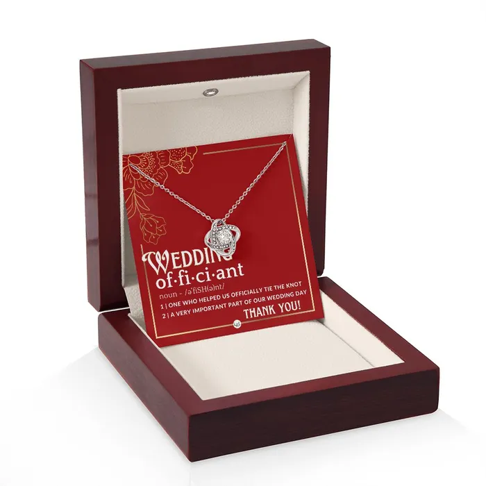 Officiant Gift Thank You Gift For Female Wedding Officiant Pastor Thank You For Marrying Us Necklace Red and Gold Wedding Theme ShineOn Fulfillment Necklaces