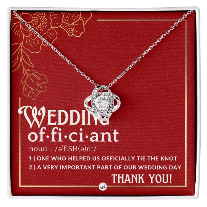 Officiant Gift Thank You Gift For Female Wedding Officiant Pastor Thank You For Marrying Us Necklace Red and Gold Wedding Theme ShineOn Fulfillment Necklaces