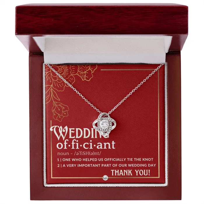 Officiant Gift Thank You Gift For Female Wedding Officiant Pastor Thank You For Marrying Us Necklace Red and Gold Wedding Theme ShineOn Fulfillment Necklaces