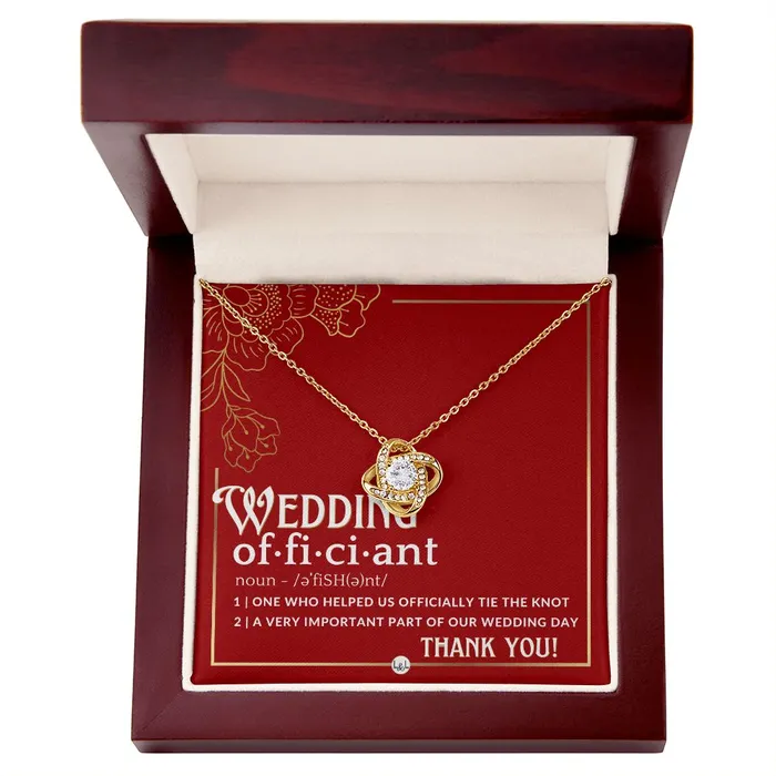 Officiant Gift Thank You Gift For Female Wedding Officiant Pastor Thank You For Marrying Us Necklace Red and Gold Wedding Theme ShineOn Fulfillment Necklaces