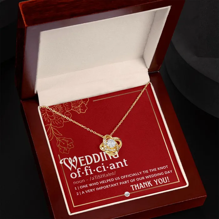 Officiant Gift Thank You Gift For Female Wedding Officiant Pastor Thank You For Marrying Us Necklace Red and Gold Wedding Theme ShineOn Fulfillment Necklaces