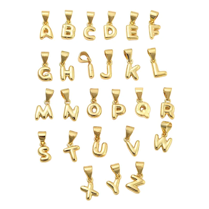 pau jewelry Charm Necklaces Buble letter charm