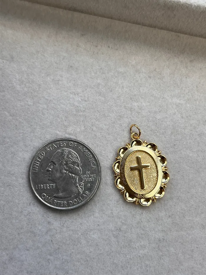 pau jewelry Charm Necklaces Cross medal charm pau jewelry Charm Necklaces Cross medal charm
