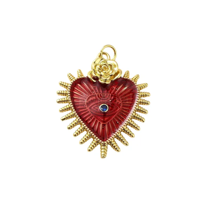 pau jewelry Charm Necklaces Eye heart charm