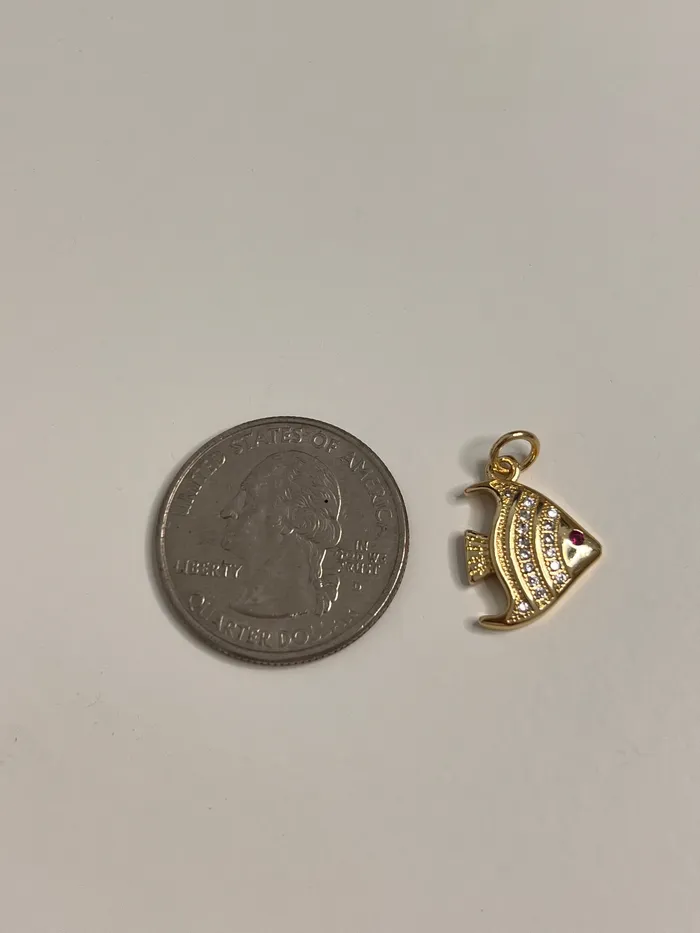 pau jewelry Charm Necklaces Fish pave charm pau jewelry Charm Necklaces Fish pave charm