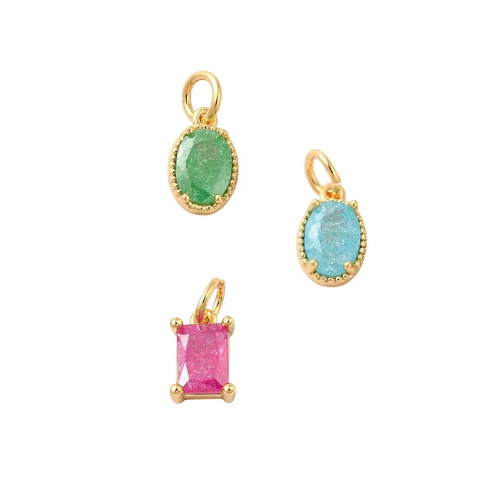 pau jewelry Charm Necklaces Small color glass charm