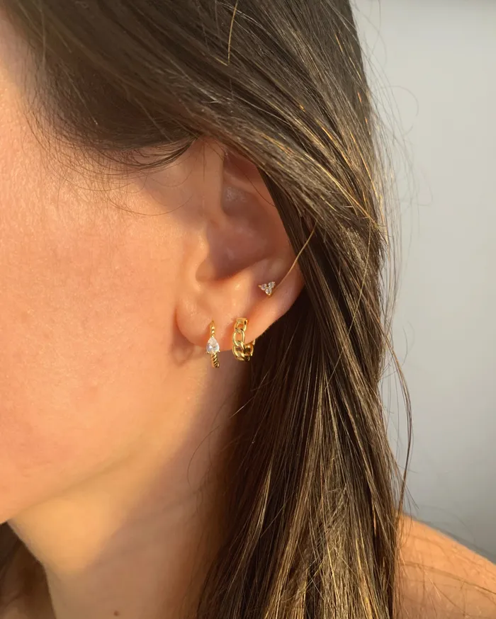 pau jewelry clover pave stud earrings Earrings
