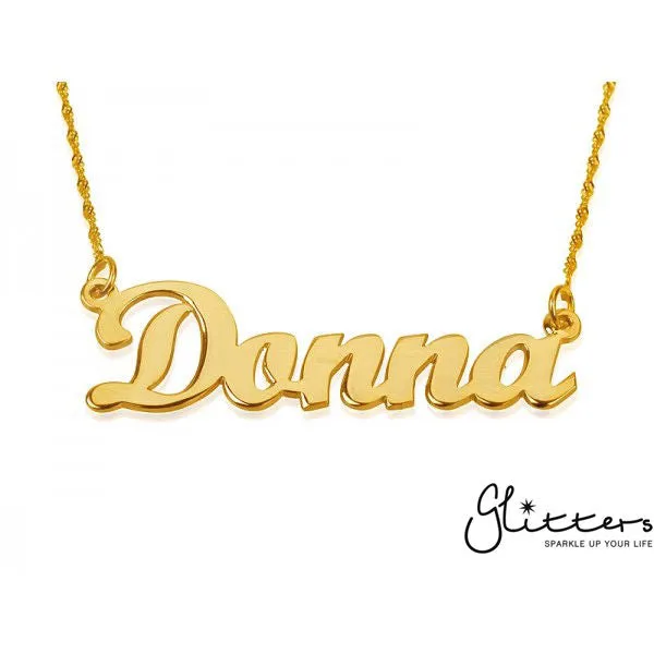 Personalised 24K Gold Plated Sterling Silver Name NecklaceScript 5 Glitters Necklaces Personalised 24K Gold Plated Sterling Silver Name NecklaceScript 5 Glitters Necklaces
