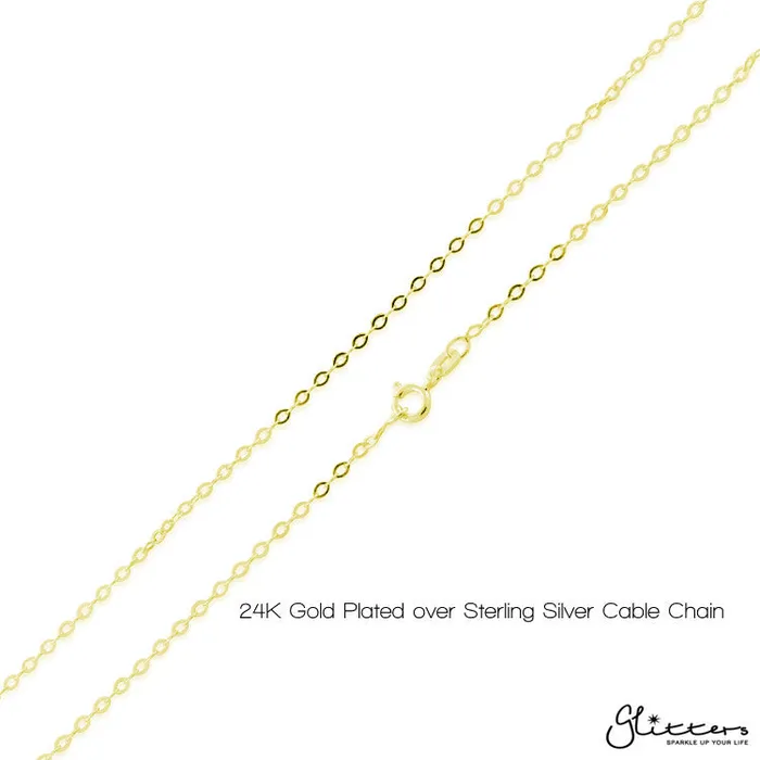 Personalised 24K Gold Plated Sterling Silver Name NecklaceScript 5 Glitters Necklaces
