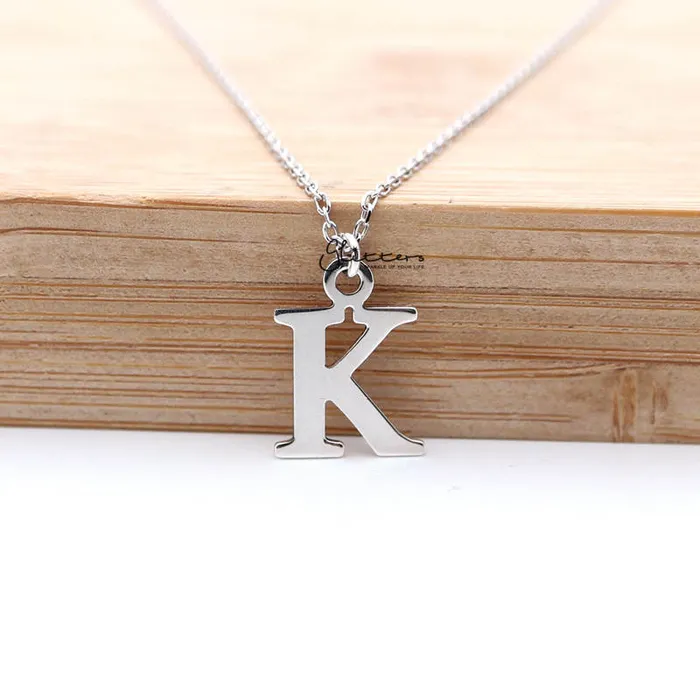 Personalised Sterling Silver Alphabet Necklace Font C Glitters Necklaces