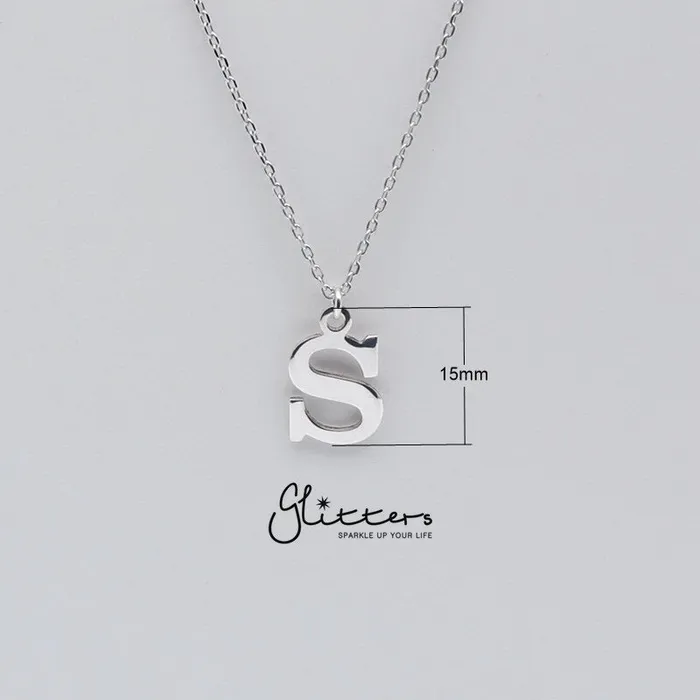 Personalised Sterling Silver Alphabet Necklace Font C Glitters Necklaces