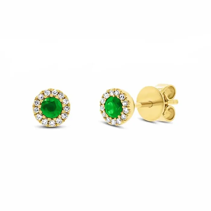 Petite Green Garnet and Diamond Stud Earrings SHY CREATION Earrings