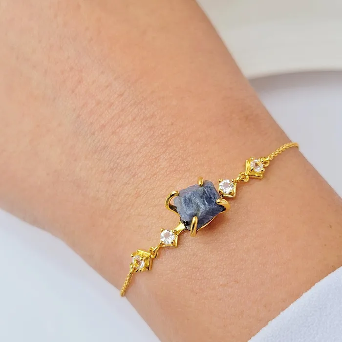 Raw Blue Sapphire Bracelet Uniquelan Jewelry Bracelets Raw Blue Sapphire Bracelet Uniquelan Jewelry Bracelets