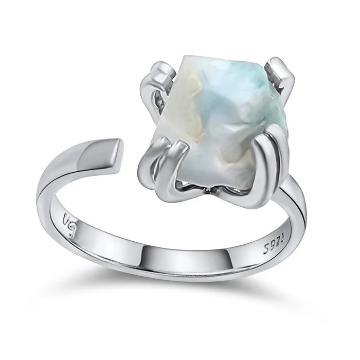 Raw Larimar Adjustable Ring Uniquelan Jewelry Rings Raw Larimar Adjustable Ring Uniquelan Jewelry Rings