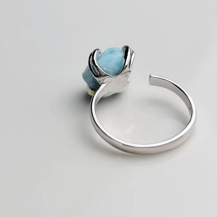 Raw Larimar Adjustable Ring Uniquelan Jewelry Rings Raw Larimar Adjustable Ring Uniquelan Jewelry Rings