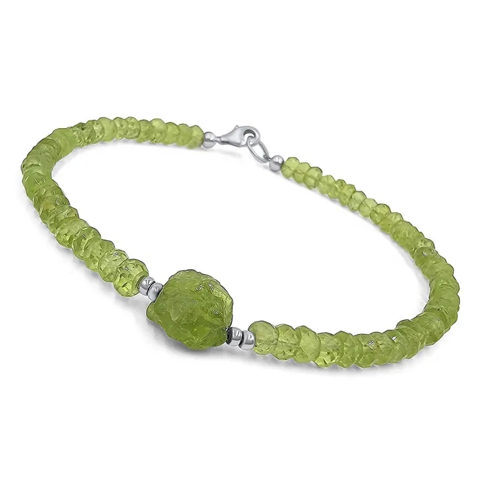 Raw Peridot Stone Bracelet Uniquelan Jewelry Bracelets